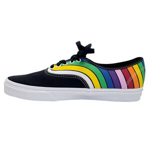 VANS Authentic Refract Skate Shoe Black Multicolor Pride Sneakers Women's 7